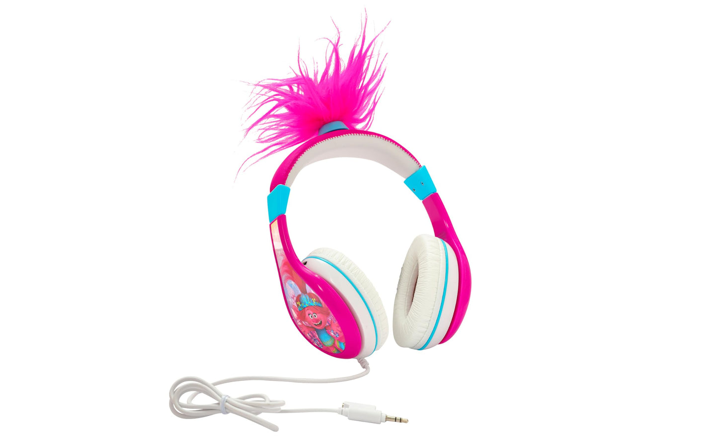 eKids Trolls Band Together Wired Headphones for Kids, School, Home or Travel - Tangle Free with Volume Control, 3.5mm Jack, Includes Headphone