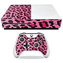 MightySkins Skin Compatible with Microsoft Xbox One S - Pink Leopard | Protective, Durable, and Unique Vinyl Decal wrap Cover | Easy to Apply, Remove