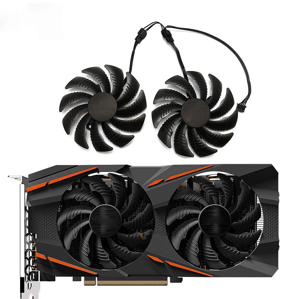 NNL 88MM T129215SU PLD09210S12HH 4Pin Cooling Fan for Gigabyte GTX 1050 1060 1070 960 RX 470 480 570 580 Graphics Card Cooler Fan (2 PCS)