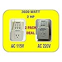2 PACK 3600 Watts Surge Brownout Voltage Protector 220V + 110V