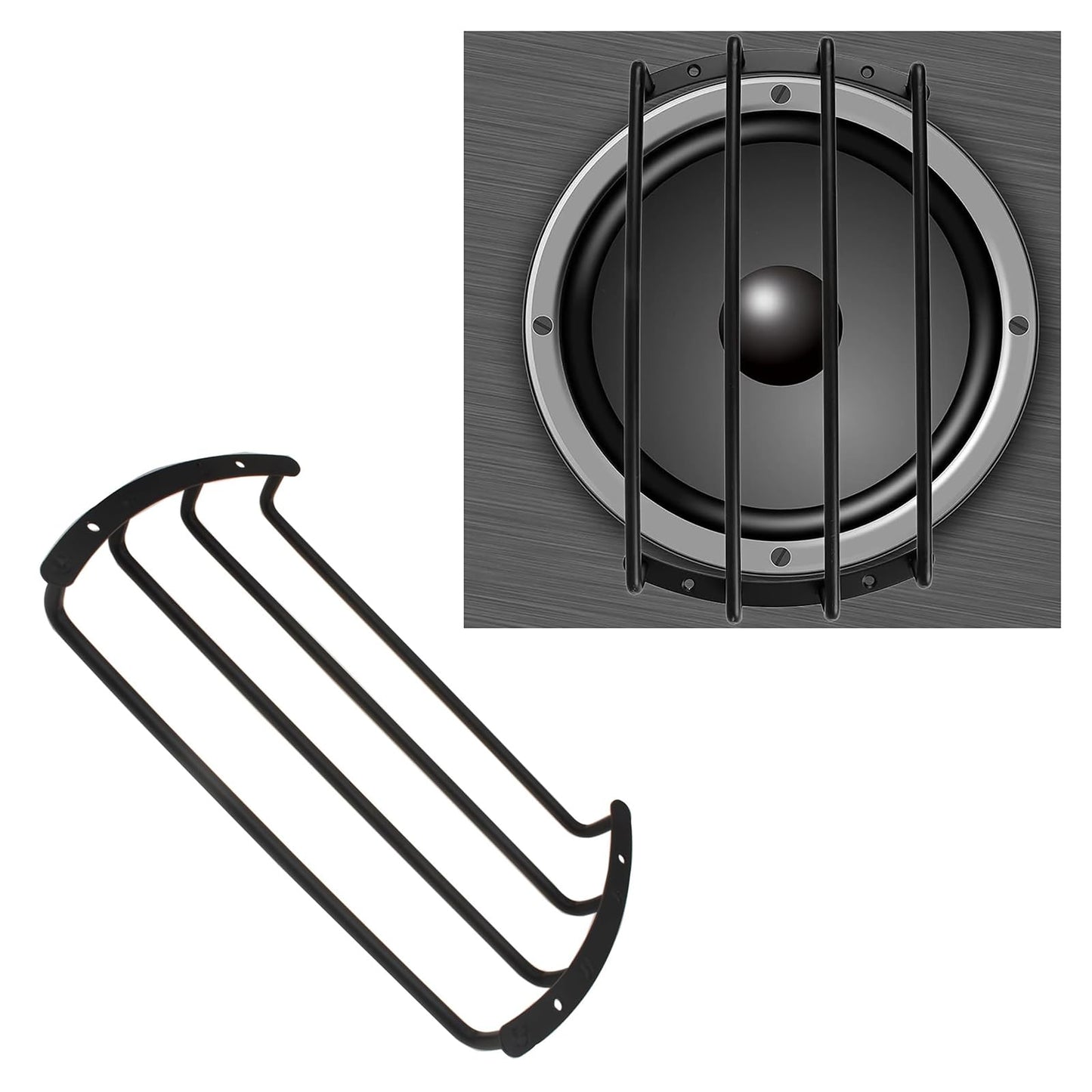 SYCZUIOHU 10 Inch Car Bar Speaker Grill 4 Bars Subwoofer Grill Speaker Grill Cover Protector Guard Metal Black Subwoofer Grill