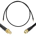 WIZACE 3 ft RP-SMA Male to RP-SMA Female S-MR240 Extension Cable (50 Ohm), Pure Copper Low-Loss Coax Jumper for WiFi Router Wireless Network Card