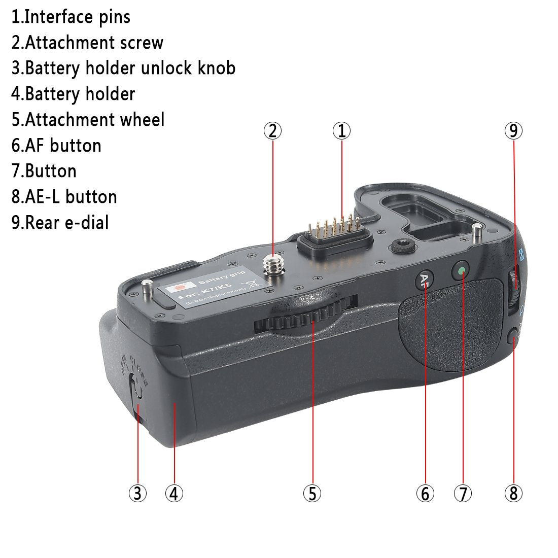 DSTE® Pro D-BG4 Vertical Battery Grip + 2X D-LI90 Battery for Pentax K-7 K-5 K-5ii K-5iis Digital Cameras