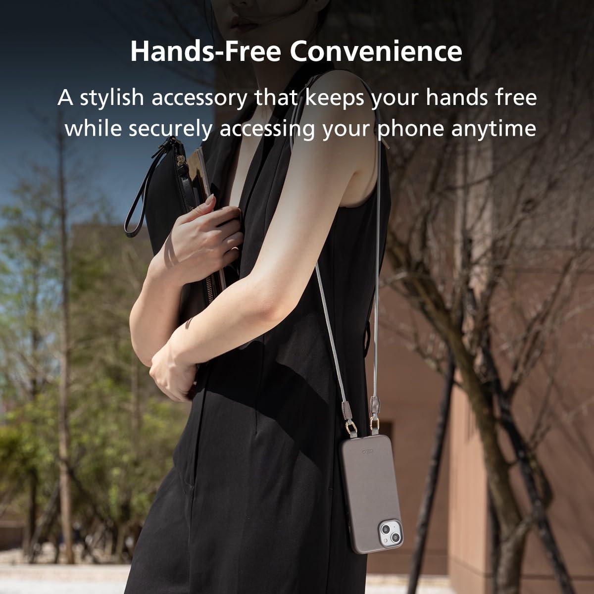 alto Universal Cell Phone Crossbody Lanyard Shoulder Pad Set, Detachable Patch, Adjustable Nylon Strap with Italian Leather Pads for iPhone