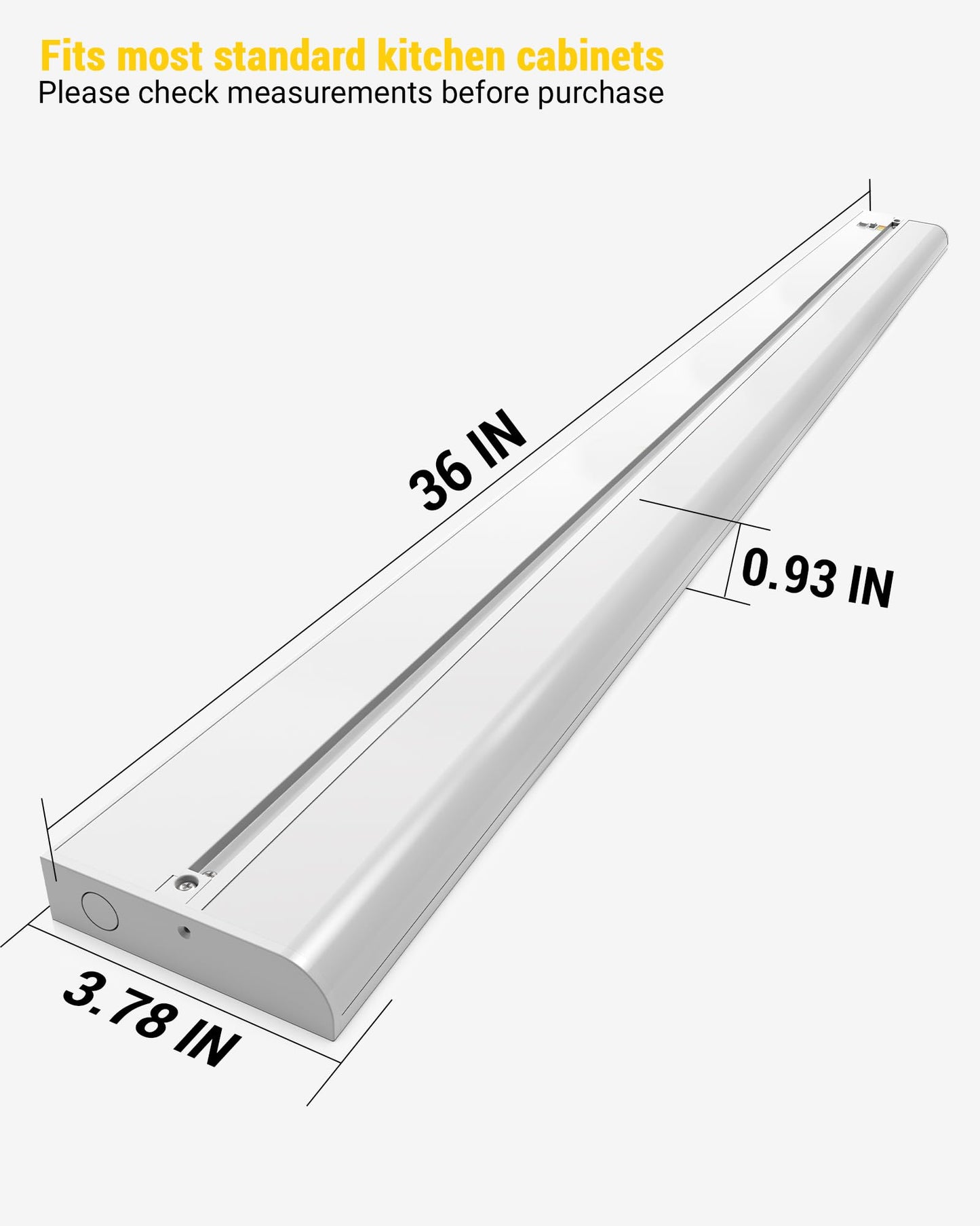 TheDeco 36 Inch LED Under Cabinet Lighting, Hardwired & Plug in, Linkable, Dimmable, 3CCT Selectable Kitchen Cabinet Light, CRI93