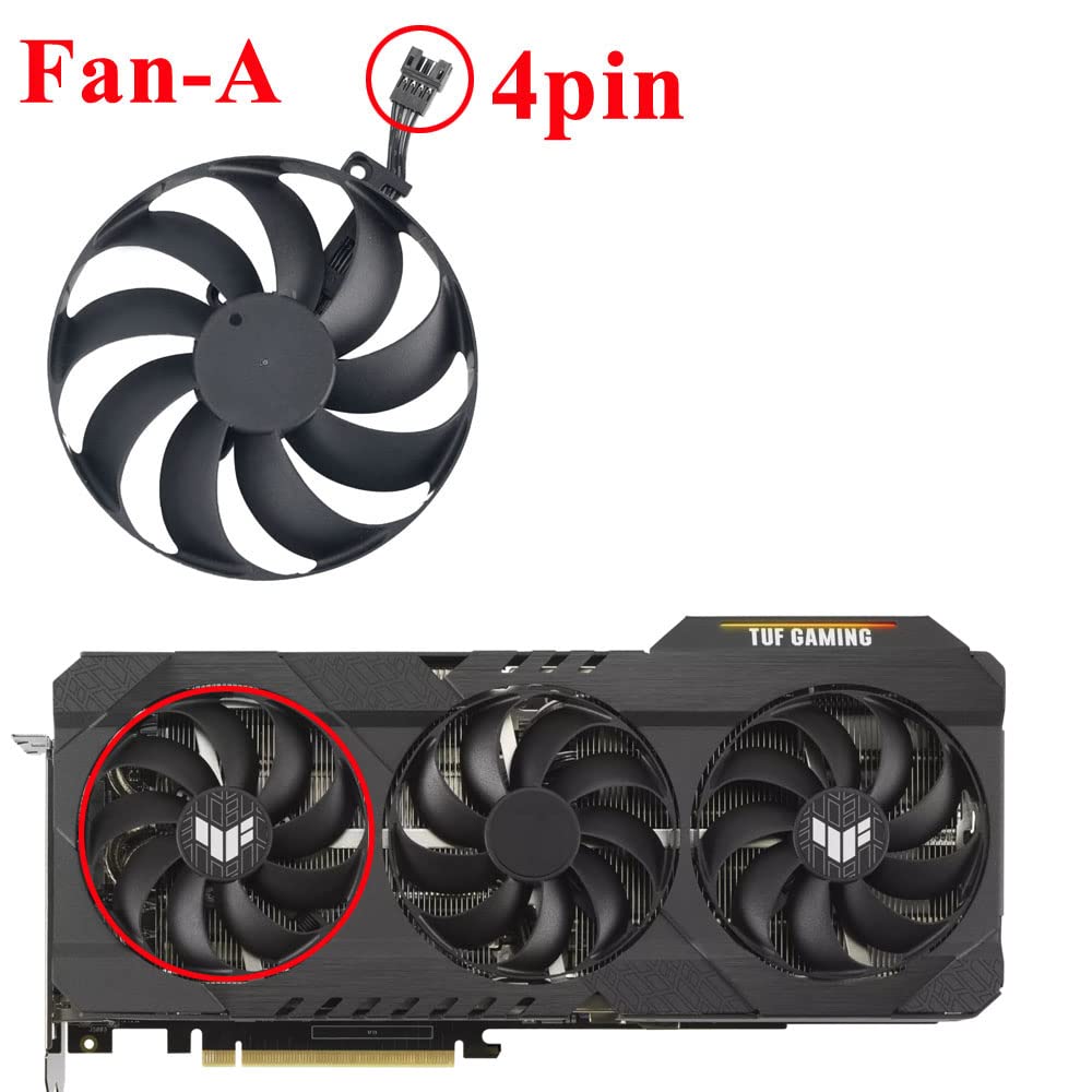 inRobert 88mm T129215SU GPU Fan Replacement for ASUS TUF Gaming RTX 3060 3070 3080 Ti Graphics Card Cooler (Fan-ABC)