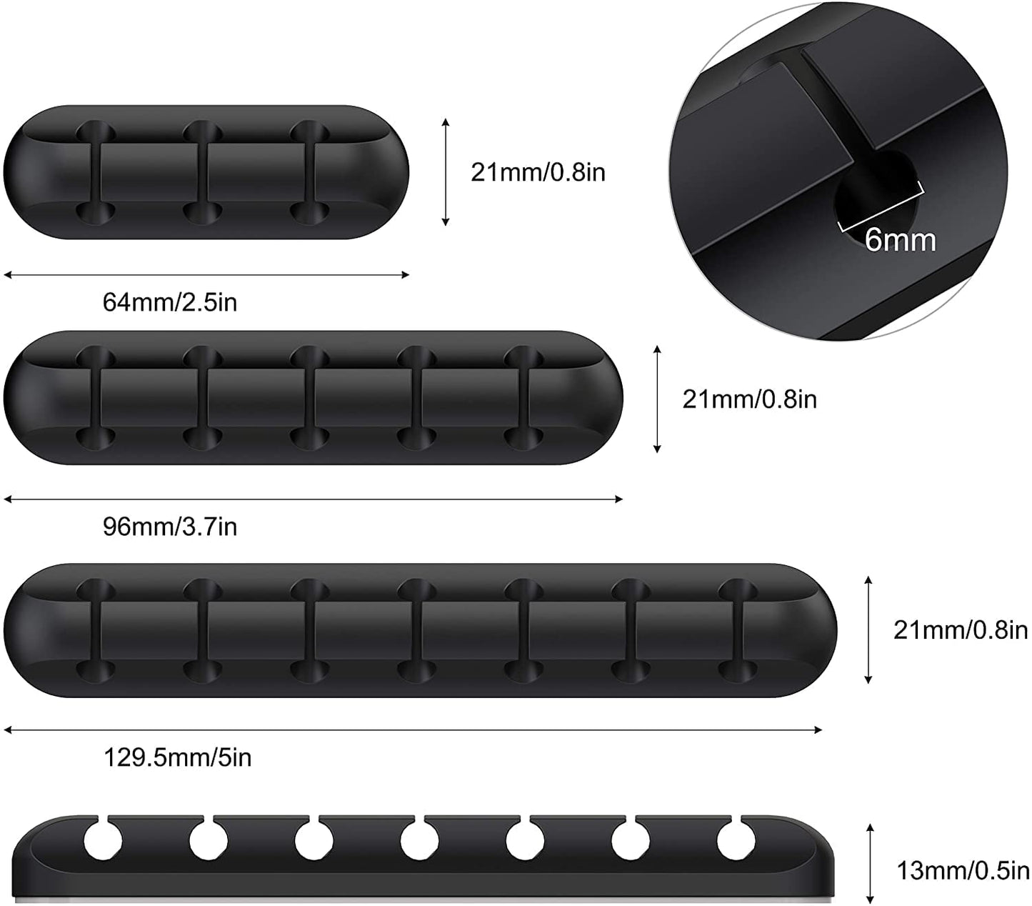 SOULWIT Cable Holder Clips, 3-Pack Cable Management Cord Organizer Clips Silicone Self Adhesive for Desktop USB Charging Cable Nightstand Power Cord