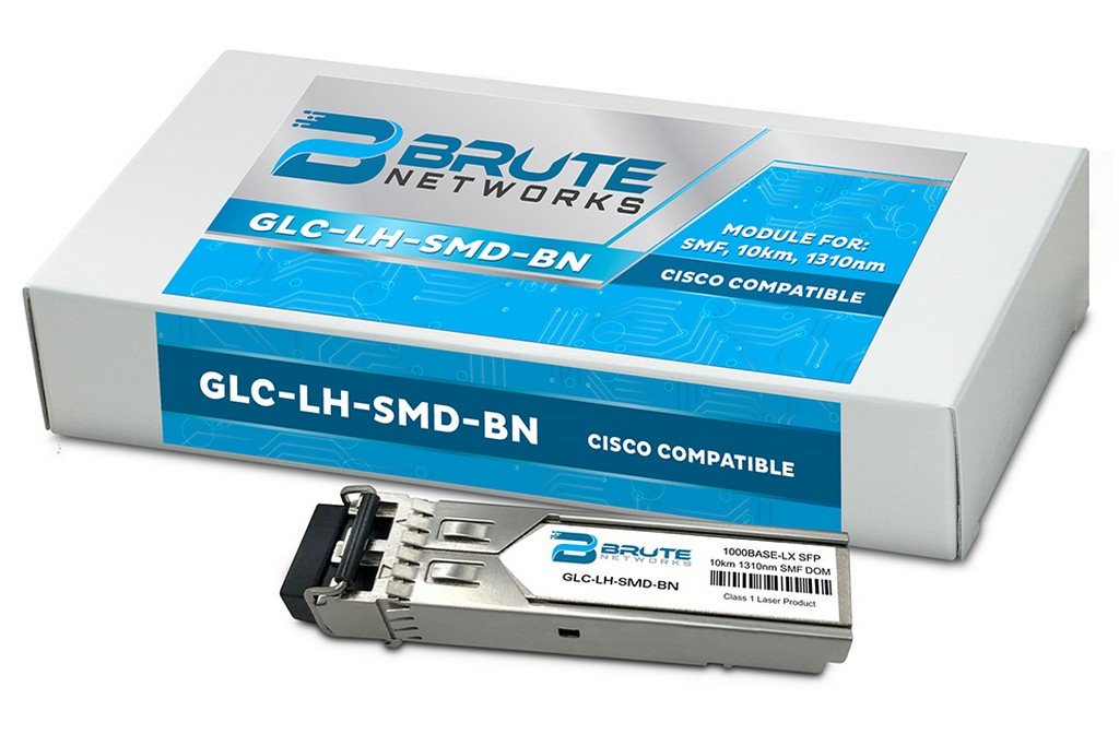 Brute Networks GLC-LH-SMD-BN - 1000BASE-LX 10km SMF 1310nm SFP Transceiver (Compatible with OEM PN# GLC-LH-SMD)