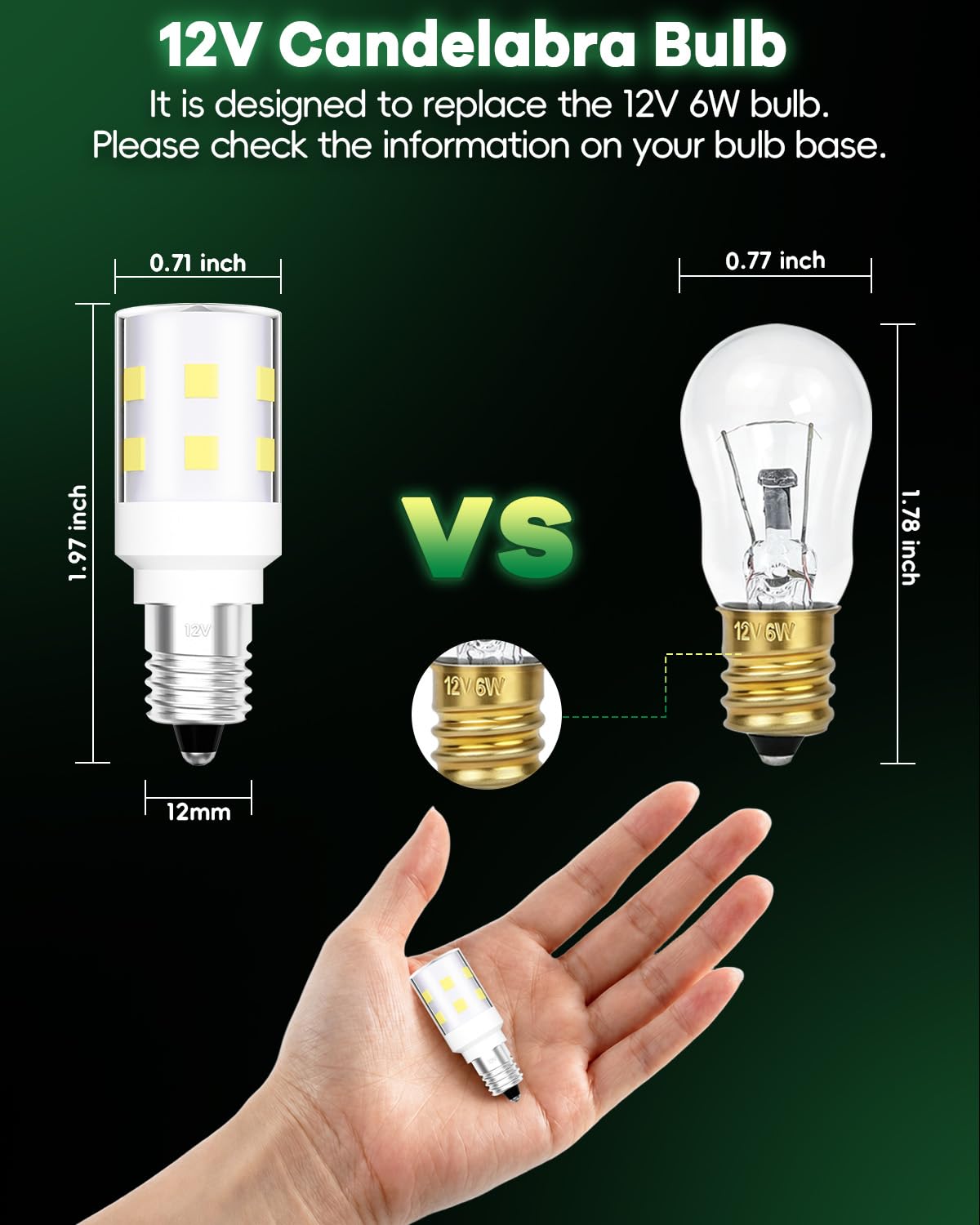 Makergroup 12V E12 LED Bulbs for Particular 12V Refrigerator Light Bulb Ice Maker Water Dispenser WR02X12208, WR01X37886, 416099 Daylight White 6000k