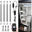TORCHSTAR Voice Control Smart LED Safe Lighting Kit, (4) 12 Inch Dimmable Linkable Light Bars, Compatible with Alexa&Rocker Switch, 100-240V UL Power