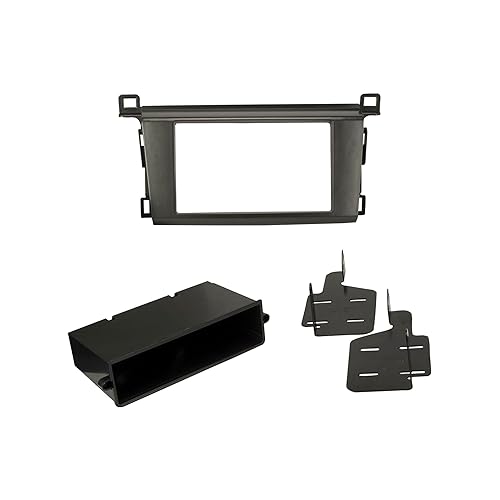 Scosche TA2115B Double DIN or Single DIN with Pocket Radio Install Dash Kit Compatible with Select 2013-2018 Toyota Rav4 - Aftermarket Car Stereo