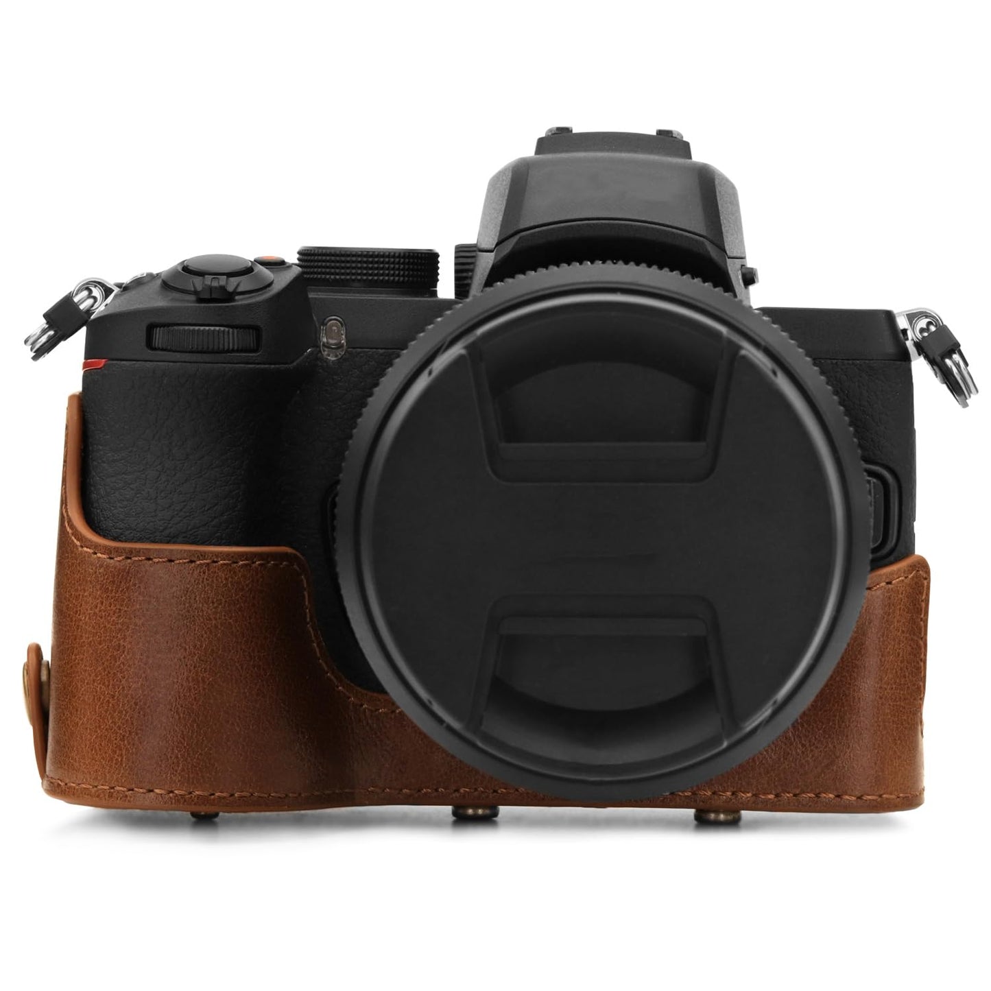 Megagear Ever Ready Genuine Leather Camera Case Compatible With Nikon Z50 (50-250MM) - Brown