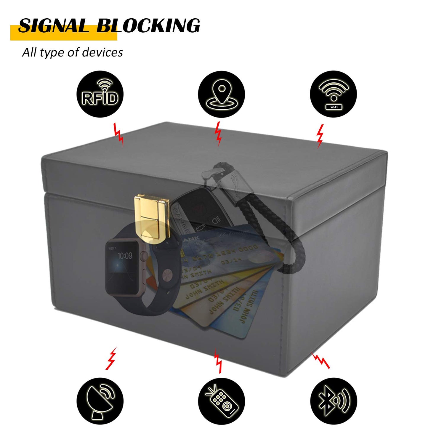 briidea Faraday Box Key Fob Protector, RFID Signal Blocking Box, Faraday Box Signal Blocking Shielding Box for Car Key (Capacity(5-8Keys))
