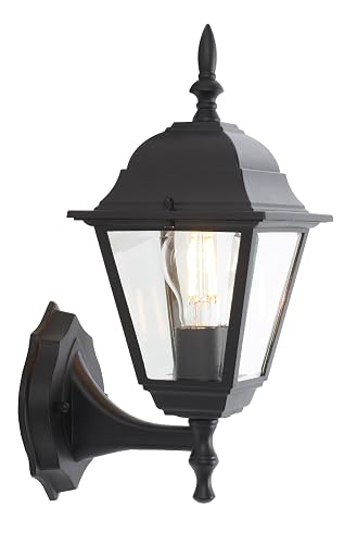 SAFAVIEH Lighting Collection Rhion Black Outdoor Wall Sconce Set of 2 Light Fixture (LED Bulbs Included)