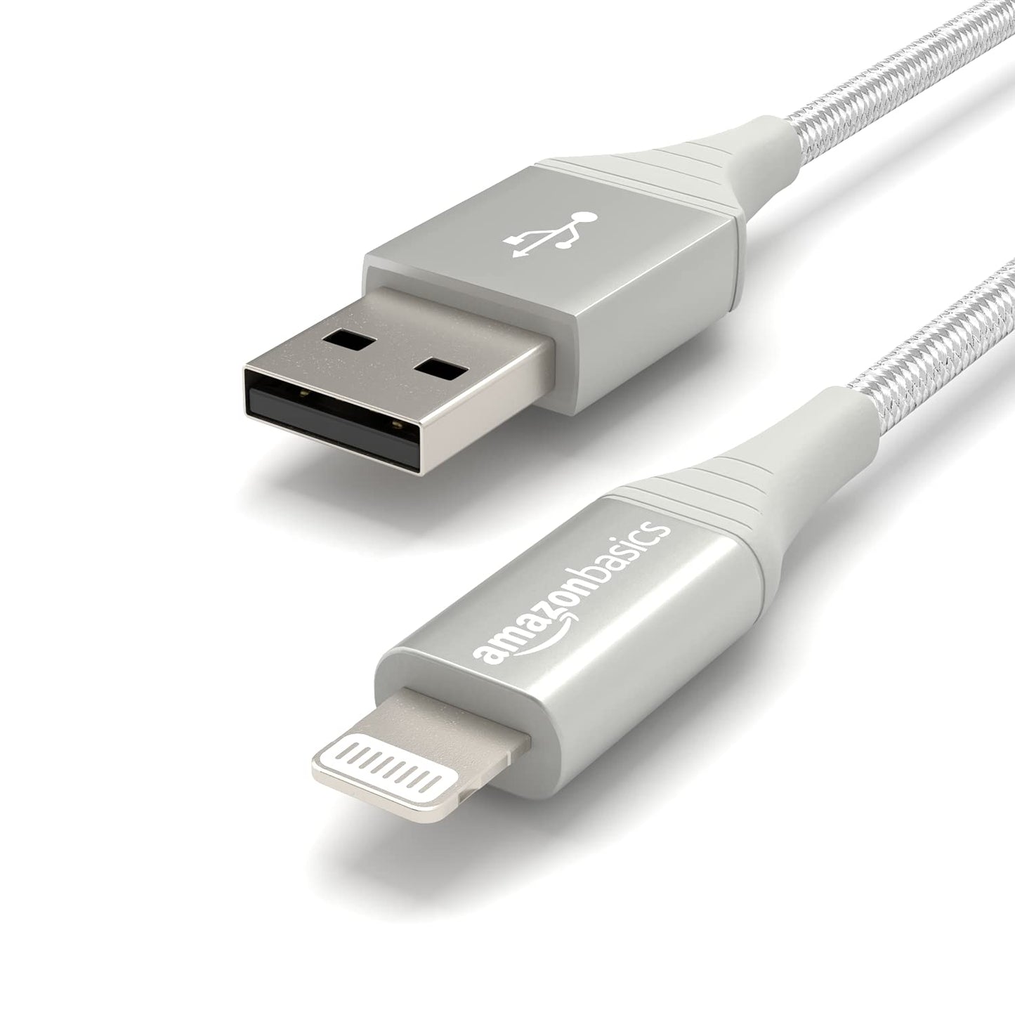 Amazon Basics USB-A to Lightning Charger Cable, Nylon Braided Cord, MFi Certified Charger for Apple iPhone 14 13 12 11 X Xs Pro, Pro Max, Plus, iPad…