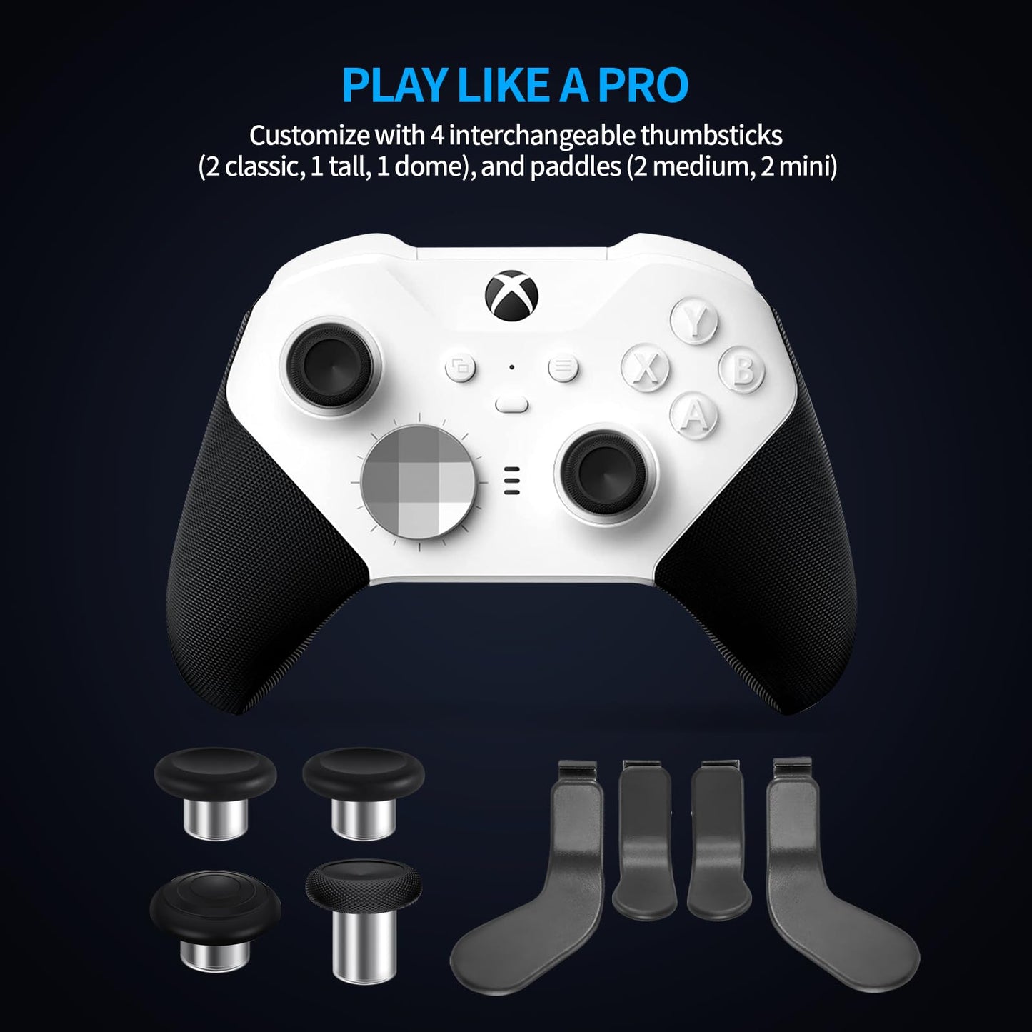 Complete Component Pack for Elite Controller Series 2 - Accessories Replacement Parts Repair Kit with Storage Case, Charging Dock and Charger Cable, 4
