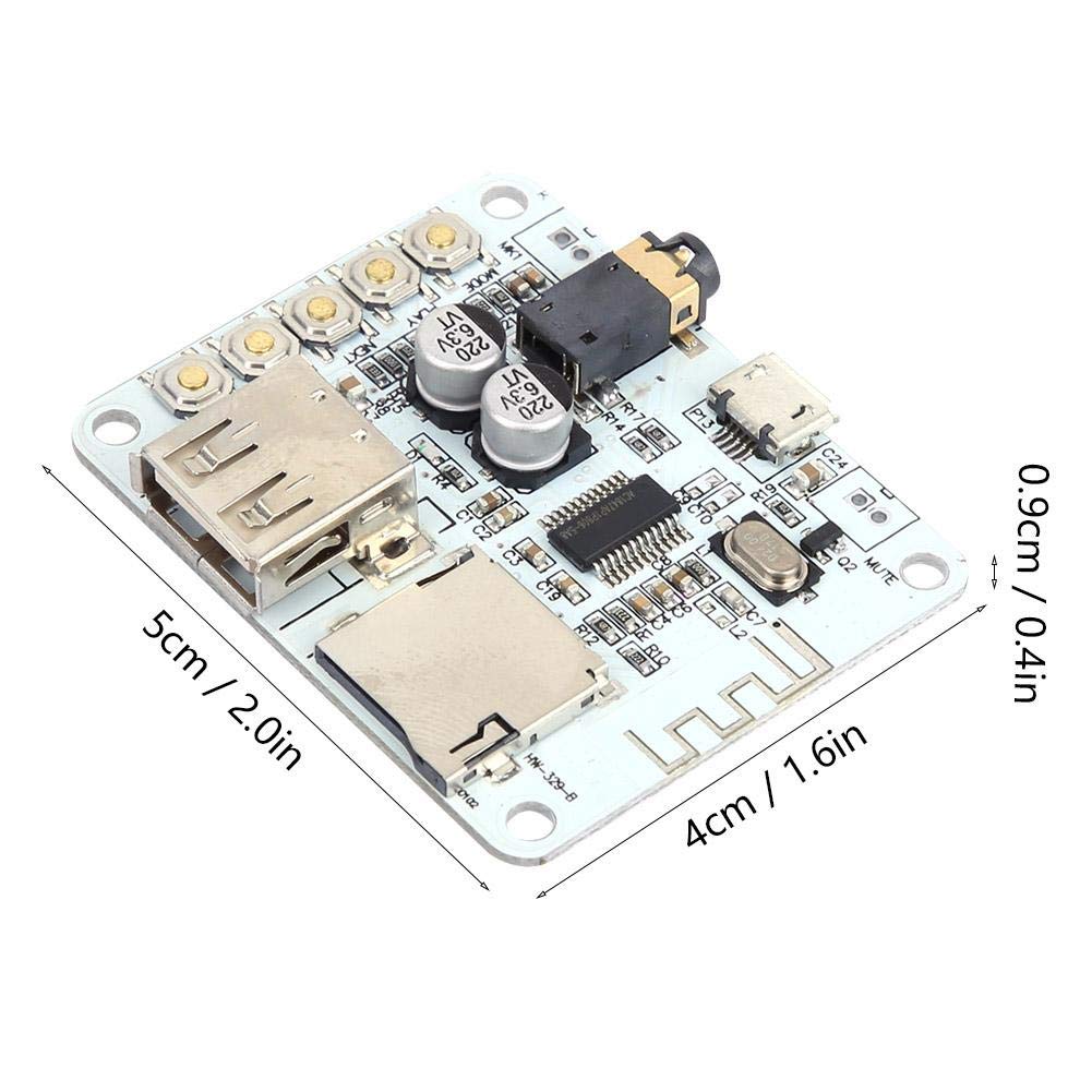 Bluetooth Receiver Board USB 5V Bluetooth 2.1 Audio Receiver Amplifier Module FM Radio Board Supports MP3,WMA,WAV,FLAC,APE