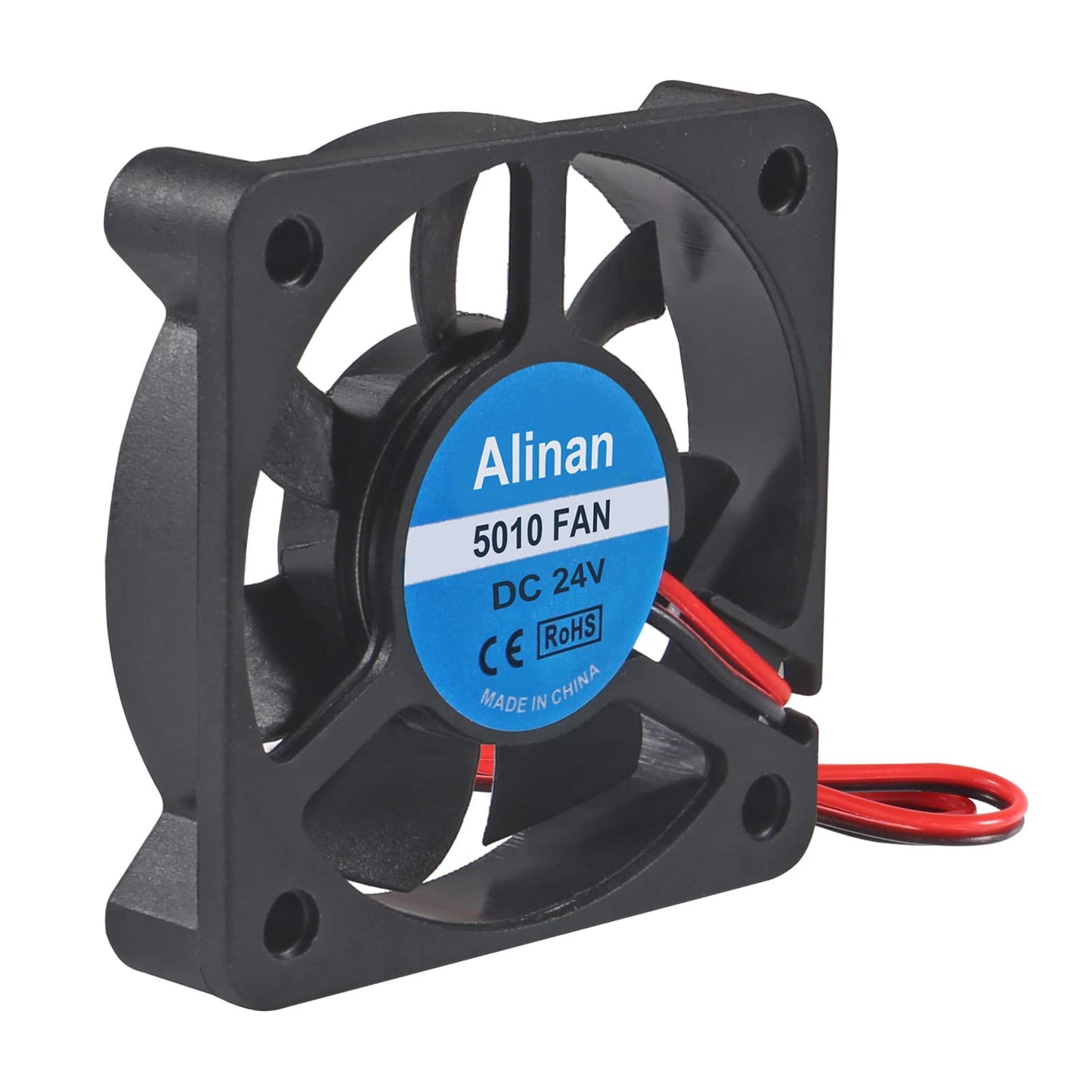 Alinan 6pcs 5010 24V Sleeve Bearing Silent Cooling Fan 50mm DC 24V 0.08A Quiet DC Brushless Cooling Fan for 3D Printer with 2Pin Wire