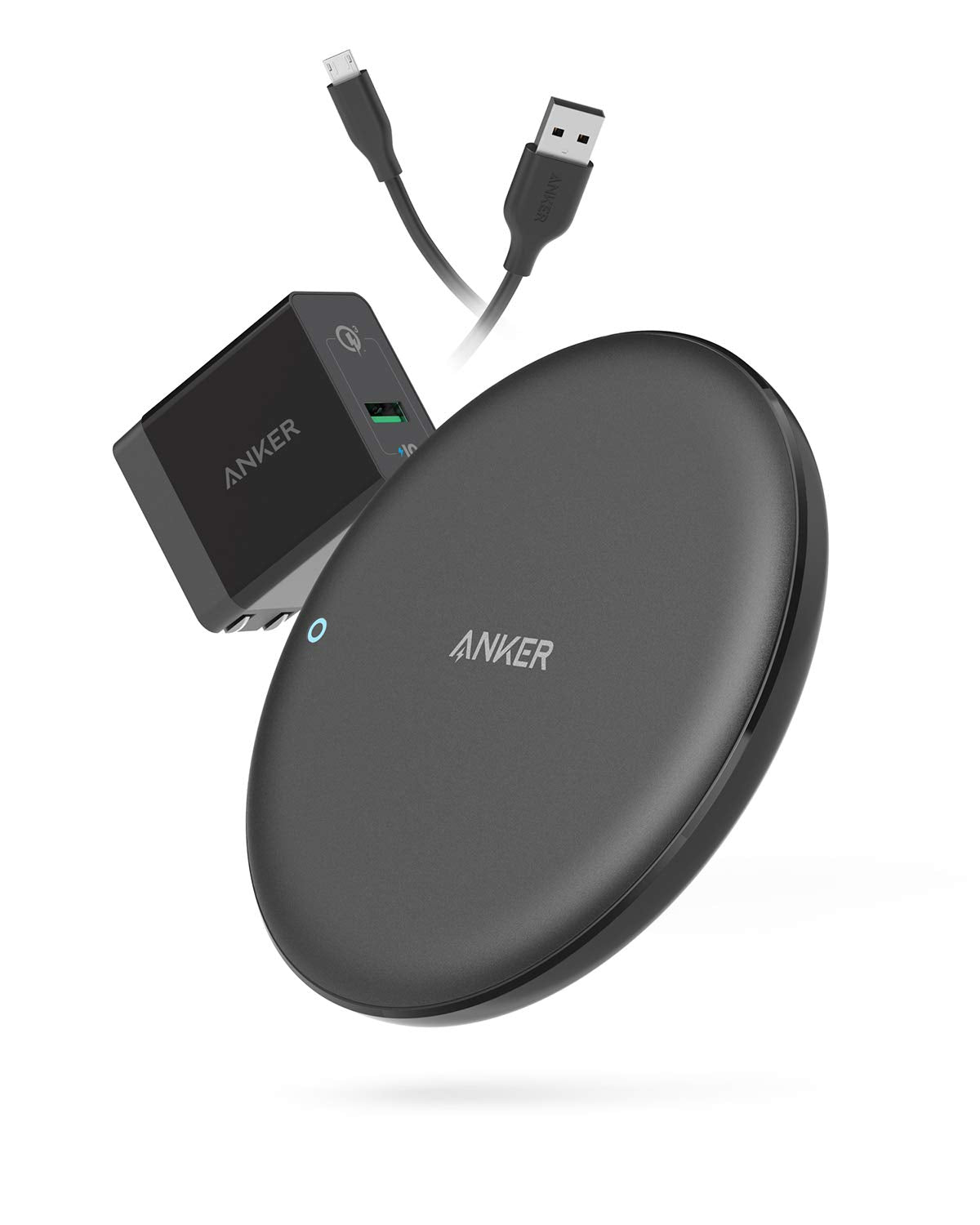 Anker Wireless Charger, PowerWave 7.5 Pad with Internal Cooling Fan, 7.5W for iPhone 11, 11 Pro, 11 Pro Max, XS Max, XR, XS, X, 8, 8 Plus, 10W