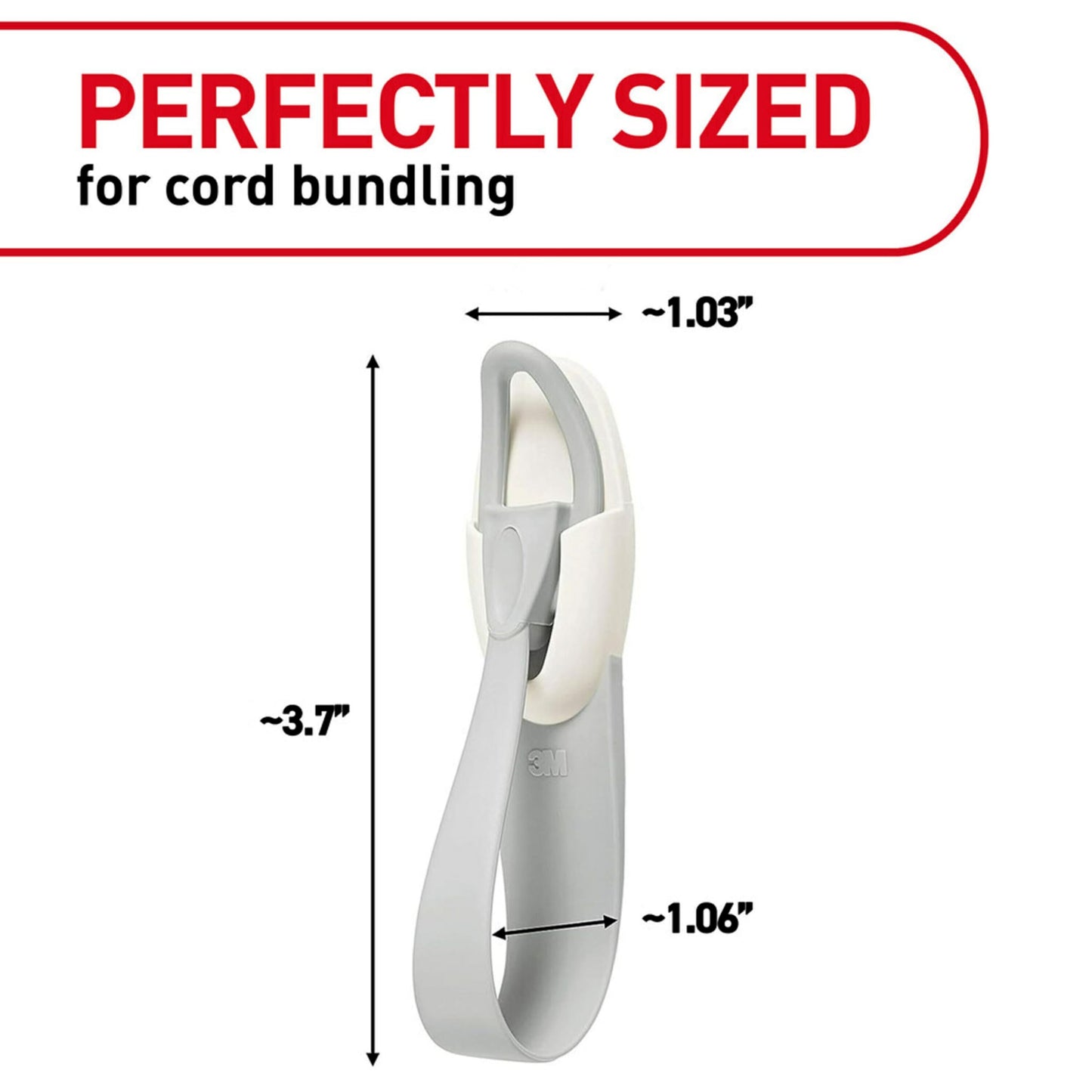 Command Cord Bundlers, Damage-Free Hanging Cord Organizer, No Tools Cord Bundler for Hanging Electrical Cables, 6 Gray Cord Bundlers and 12 Strips