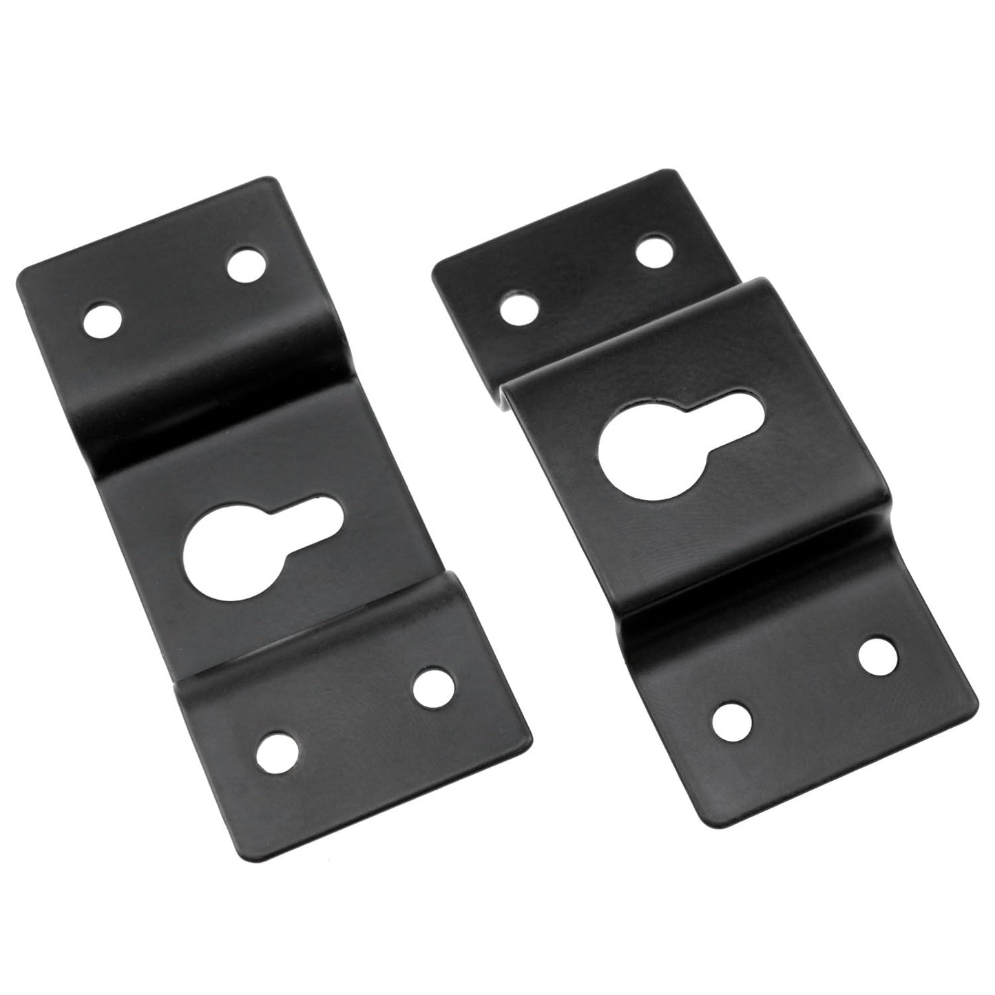 Dookoe Wall Hanging Iron Hooks Hanging Panels Connectors and Mounting Screws Surround Stereo Speakers (Black) -2PCS