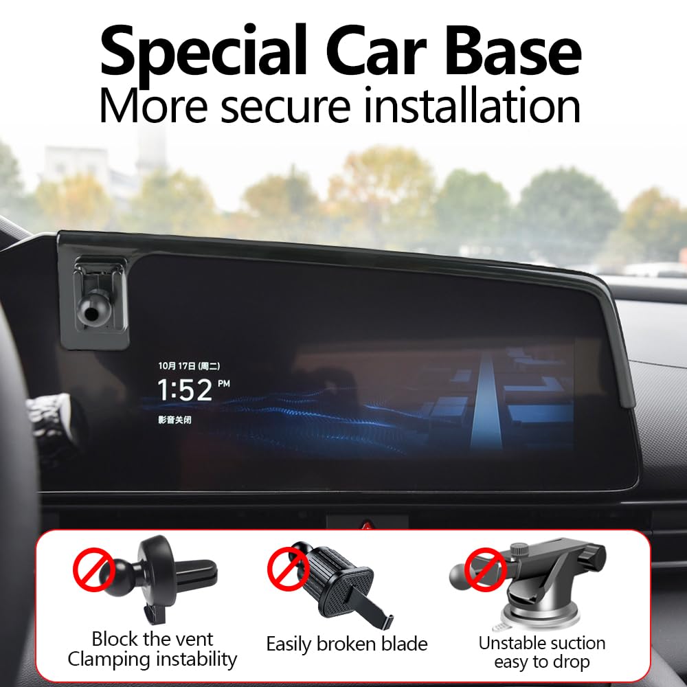 LUNQIN Car Phone Holder Mount for Hyundai Elantra 2021 2022 2023 2024 2025 2026 Sedan Hybrid Auto Accessories Navigation Screen Bracket Interior