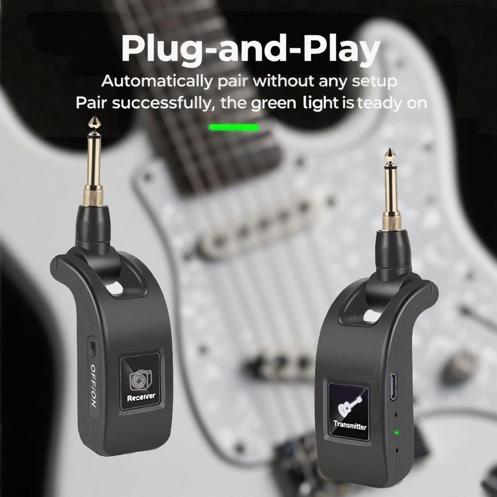 HUACAM Wireless transceiver, 2.4GHz Digital Transmitter & Receiver Kit, 100ft Range, Low Latency, 10-Hour Battery, Stage Performance, for Electric