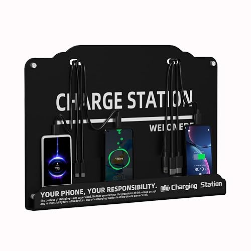 Wall Mounted Cell Phone Charging Station Mobile Phone Charging Station | Fast Charging 8 Device | Compatible with iphone ipad Smartphone Tablets Port