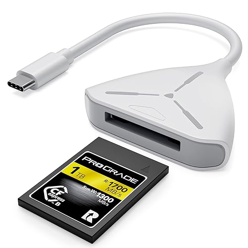 CFexpress Type B Card Reader with USB 3.2 (Gen 2) 10Gbps, USB-C Type B CFexpress Adapter, Compatible with Windows/Mac/Linux/Android, for iPhone 16/15