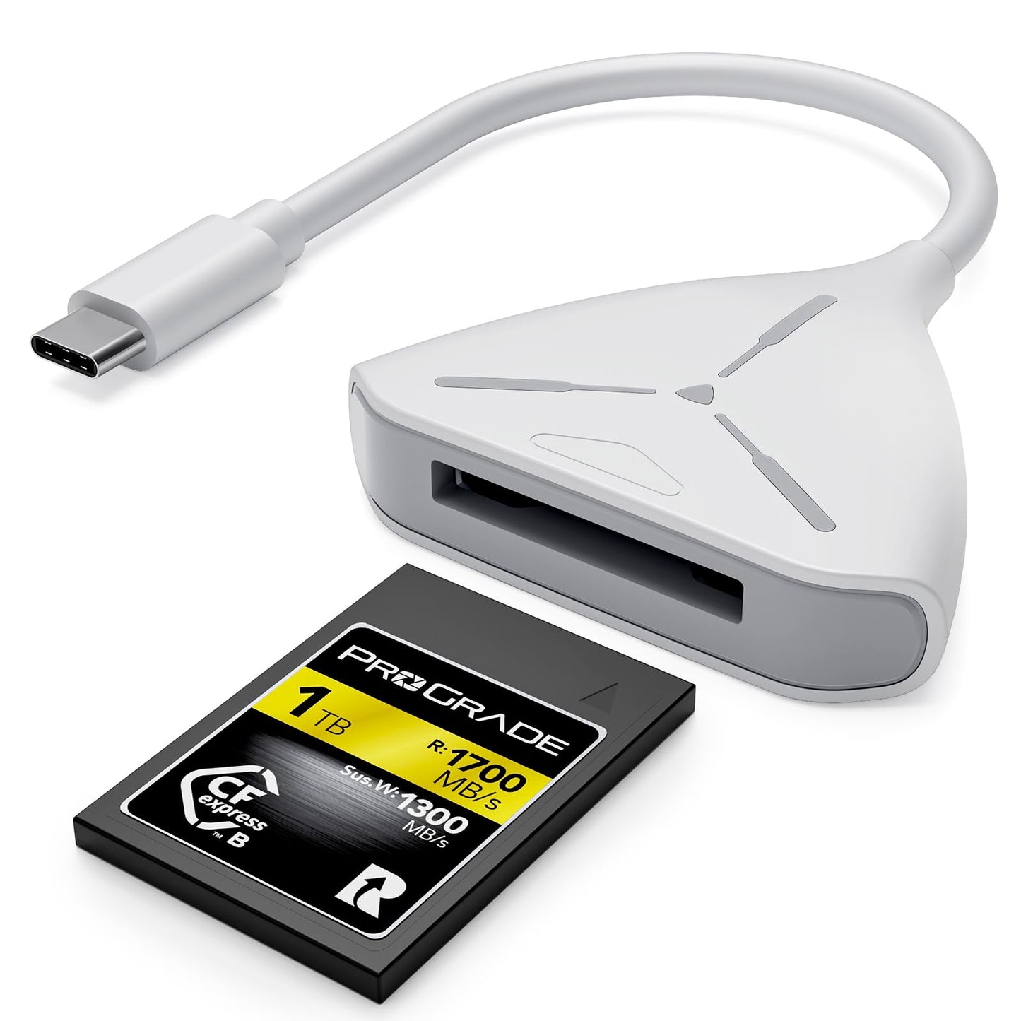 CFexpress Type B Card Reader with USB 3.2 (Gen 2) 10Gbps, USB-C Type B CFexpress Adapter, Compatible with Windows/Mac/Linux/Android, for iPhone 16/15