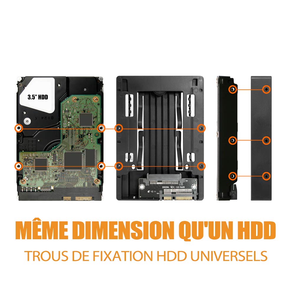 ICY DOCK 2.5 inch SATA SSD HDD to 3.5" SATA HDD Drive Bay Converter Mounting Bracket Kit Adapter - EZConvert MB882SP-1S-3B