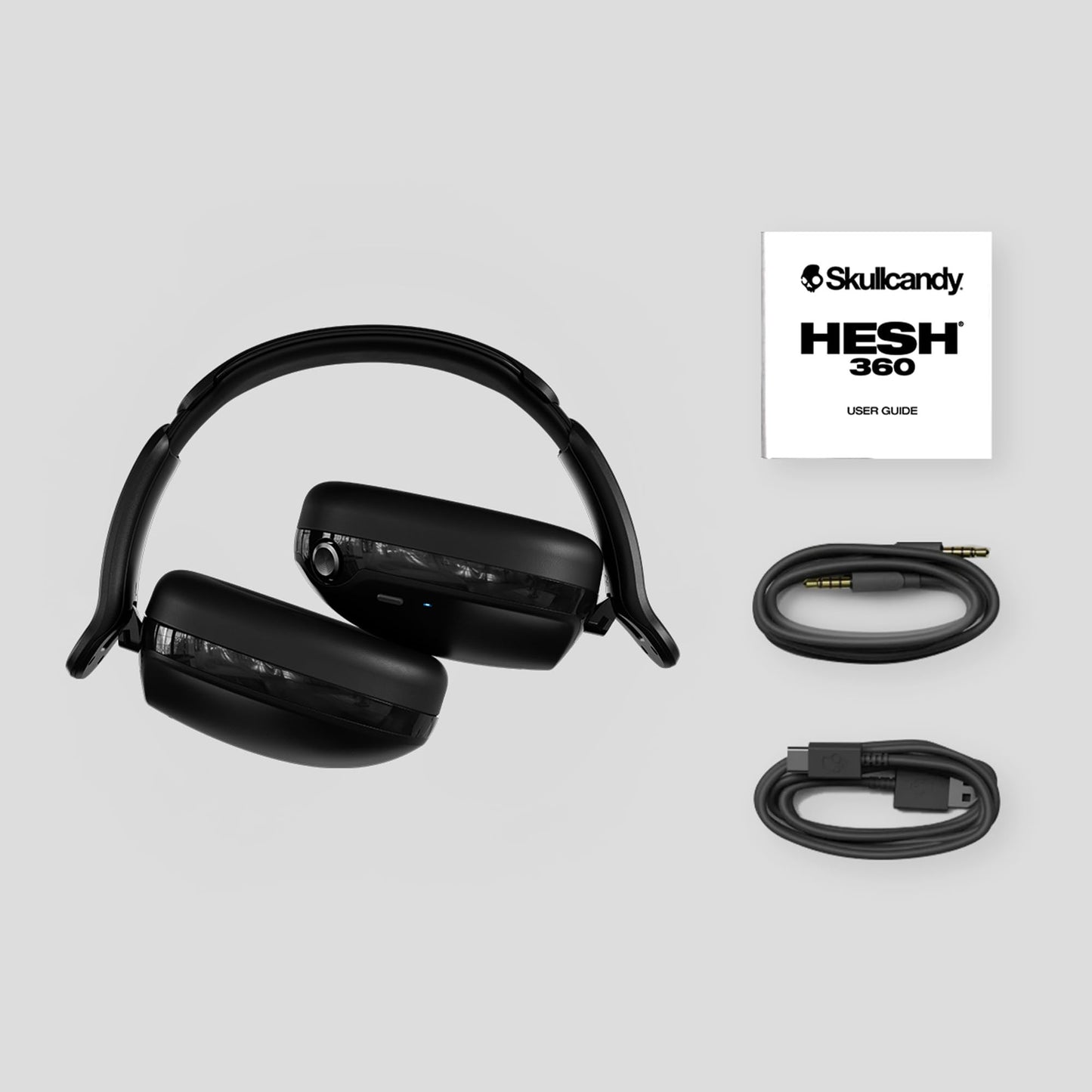 Skullcandy Hesh 360 Wireless Over-Ear Bluetooth Headphones, Up to 100 Hours Battery, Noise Isolating Fit, Flat-Folding Collapsible Design, Microphone…