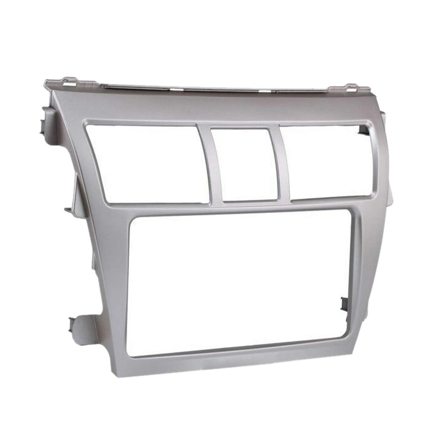 Mhakrl Silver Car Radio Fascia Panel for Toyota Vios Yaris Sedan Belta Radio Frame Radio Stereo Dash Installation Mount Trim Kit Face Plate Audio