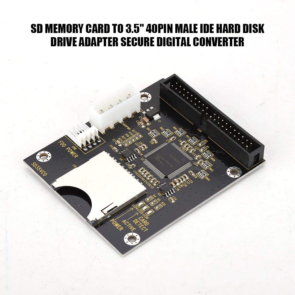 Zopsc SD Card to IDE Adapter, Secure Digital Converter for 3.5 Inch 40 Pin Hard Disk Drive, Compatible with DOS Linux 98SE Me XP