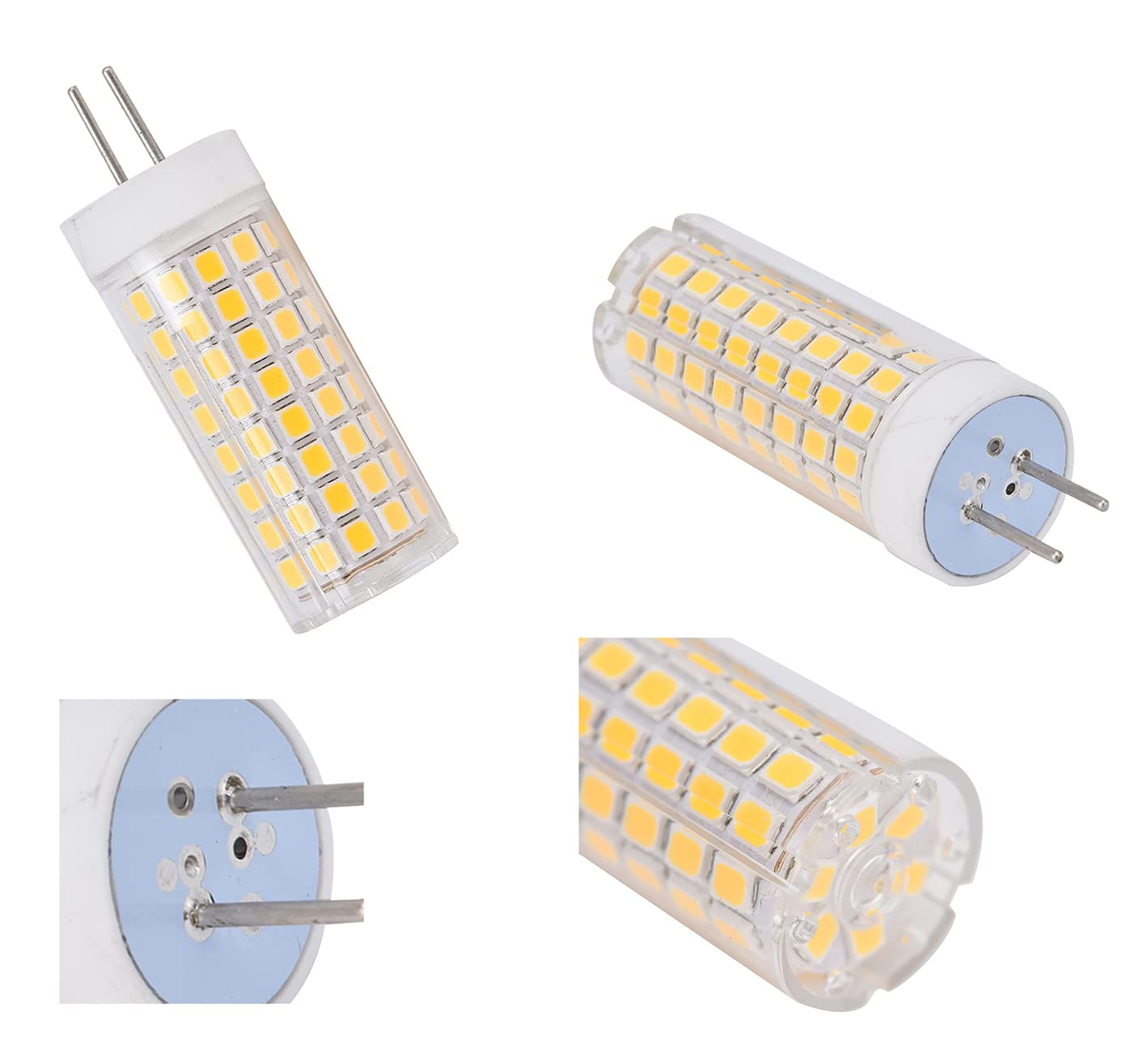 Minsily GY6.35 LED Bulb 10W G6.35 Bi-pin Base Dimmable LED Ceramics Corn Bulb 90W Halogen Equivalent 102 LEDs 2835 SMD 1000LM T4 G8 Light Bulb 110V