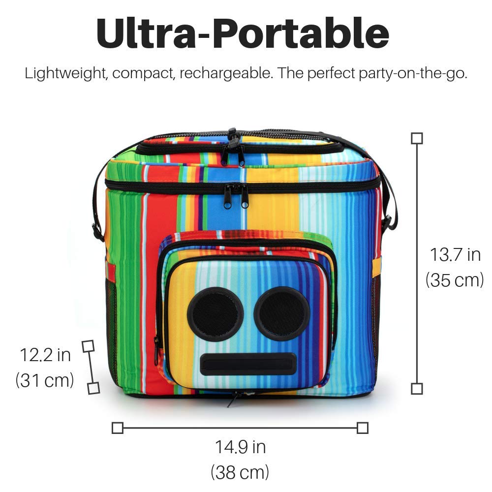 Super Real The #1 Cooler with Speakers & Subwoofer (Bluetooth, 20-Watt) for Parties/Festivals/Boat/Beach. Rechargeable Speaker Cooler, Works