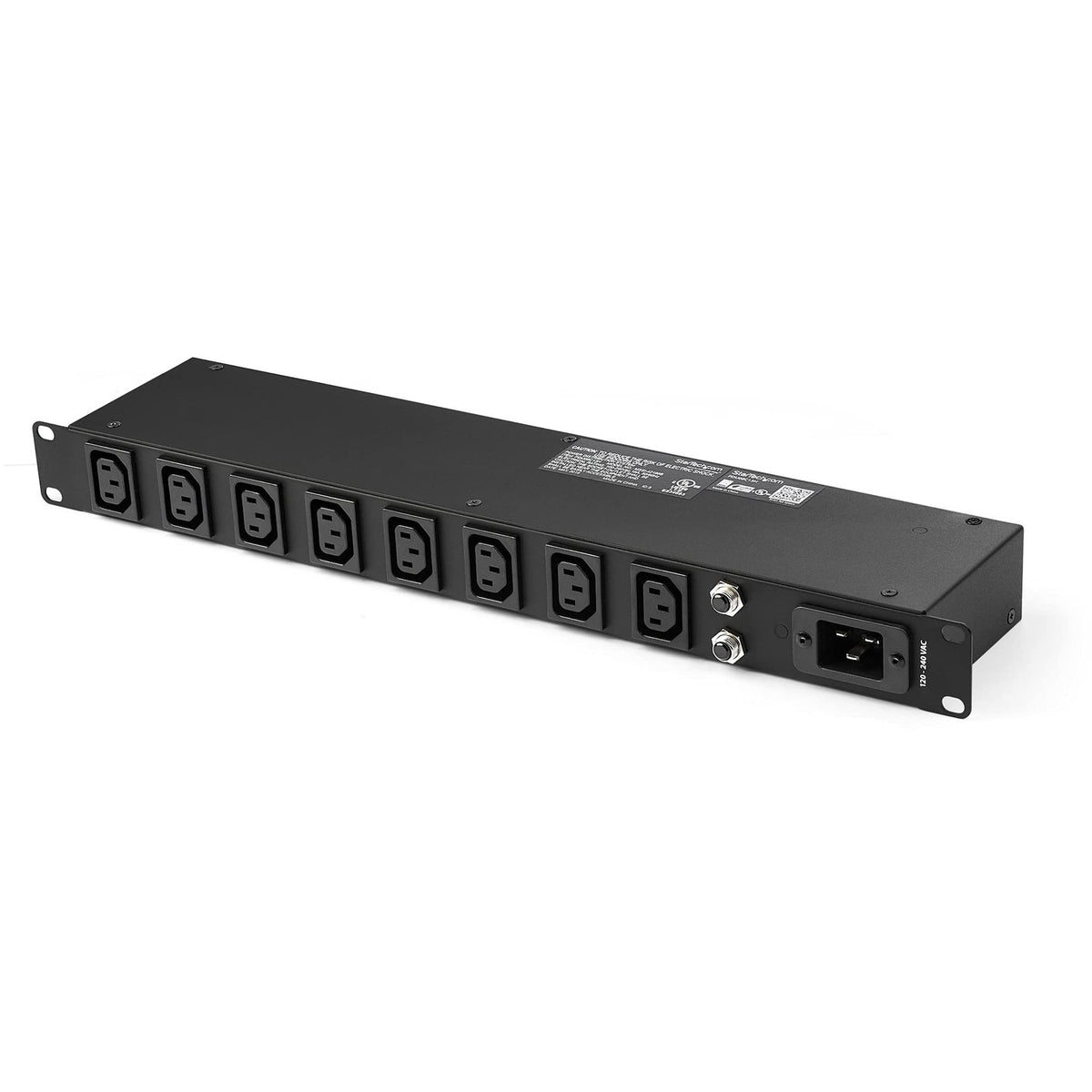 StarTech 8-Port 1U PDU, IEC C13, 16A 240V, Horizontal, TAA (PDU08C13H)