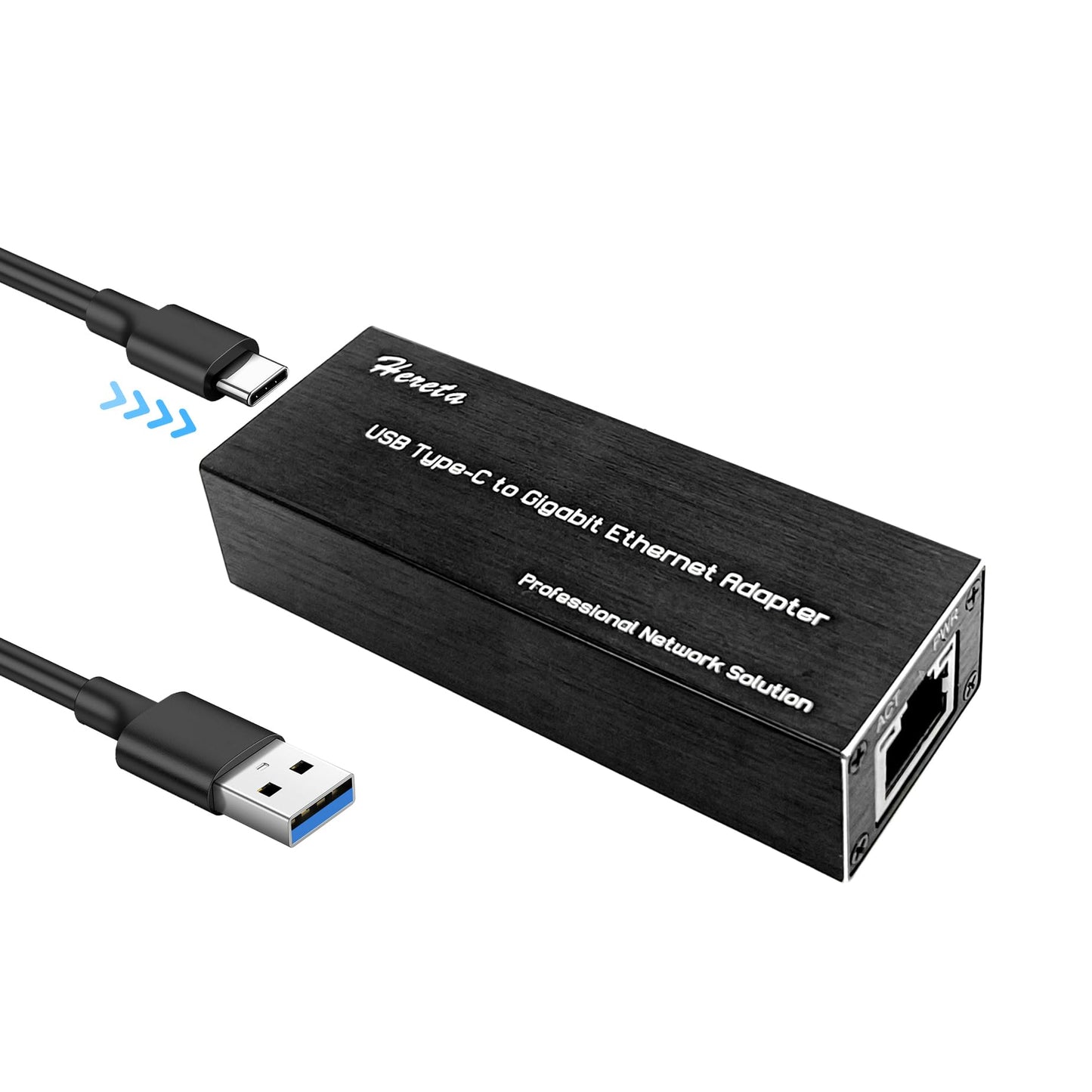 Hereta USB C to Ethernet Adapter,1Gbps Type-C 3.0 to RJ45 Ethernet LAN Network Adapter compatiable with MacOS,Windows XP