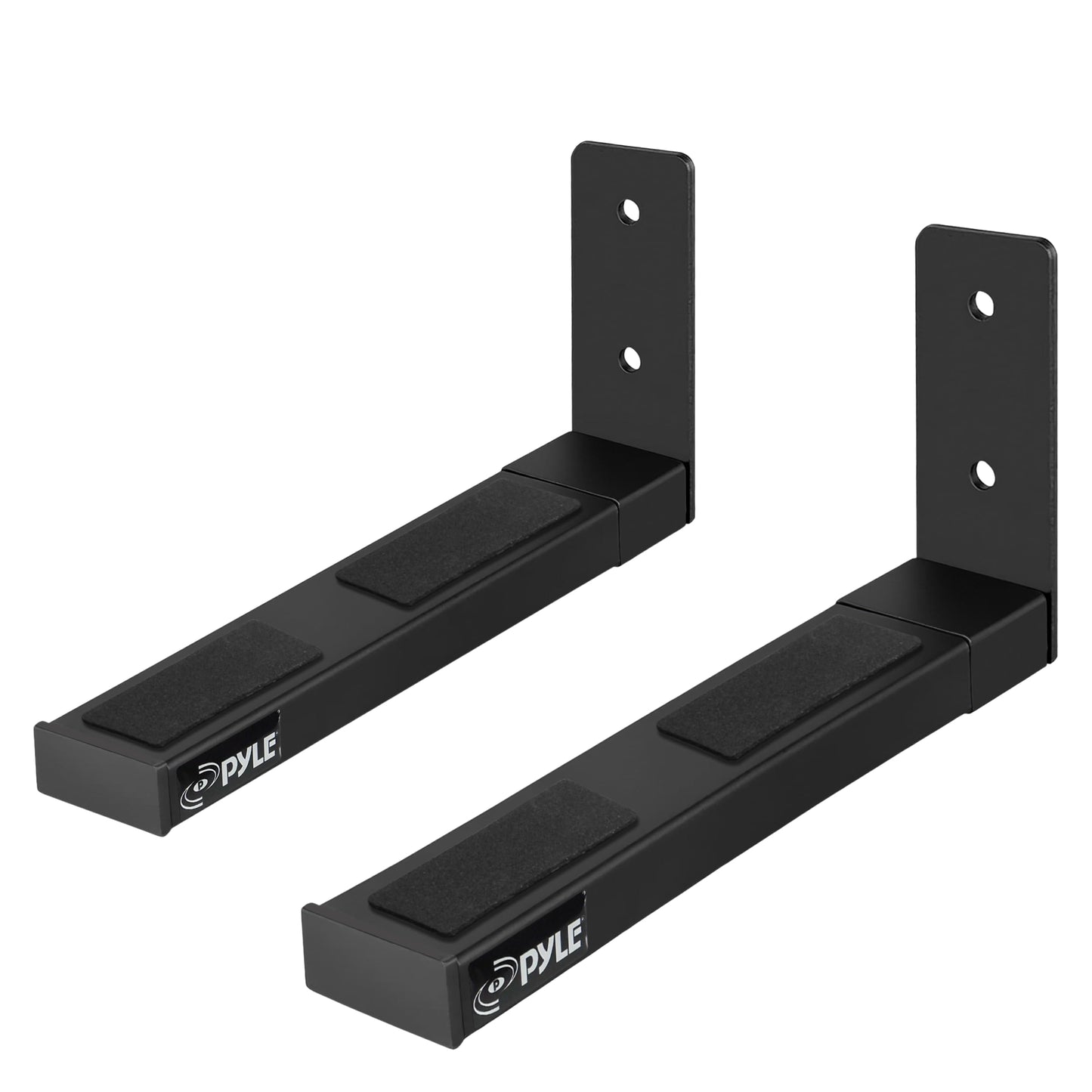 Pyle Adjustable Speaker Wall Mount Brackets - 2 Pack Extendable Steel Arms for Center Channel, Small or Large Speakers & Soundbars - 110 lbs Capacity
