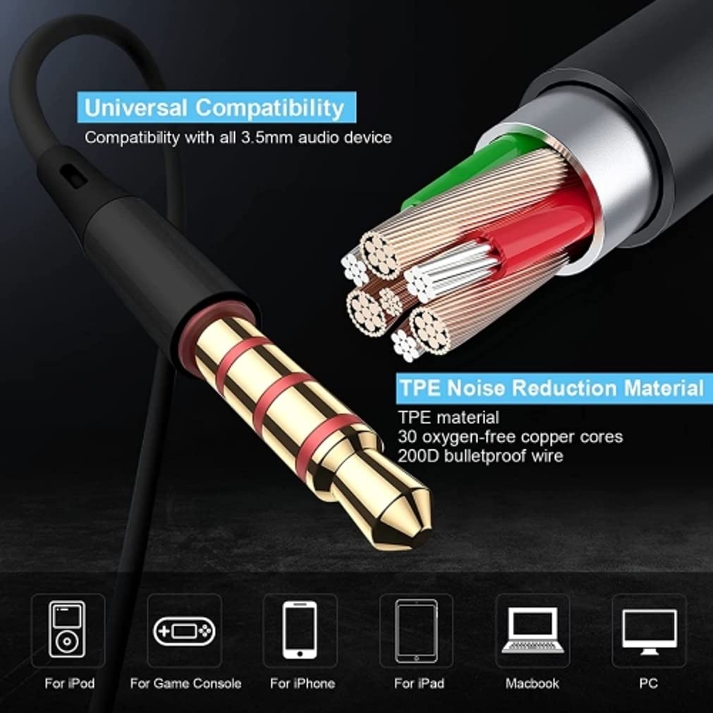 Hi-Fi Sound Wired Earphones Compatible with Samsung Galaxy Tab A9/A9 Plus/A8/A7 10.4 (2020)/A7 Lite Tablets - Headphones Handsfree Mic Headset Metal…