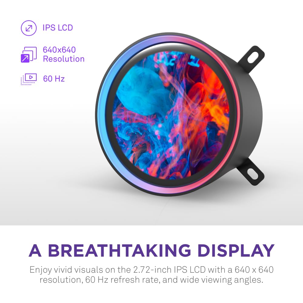 NZXT Kraken Elite 240 RGB 2024 - AIO CPU Liquid Cooler - 240mm Radiator - F240 RGB Core Fan - Customizable 2.72" IPS LCD - NZXT Turbine Pump - AMD®