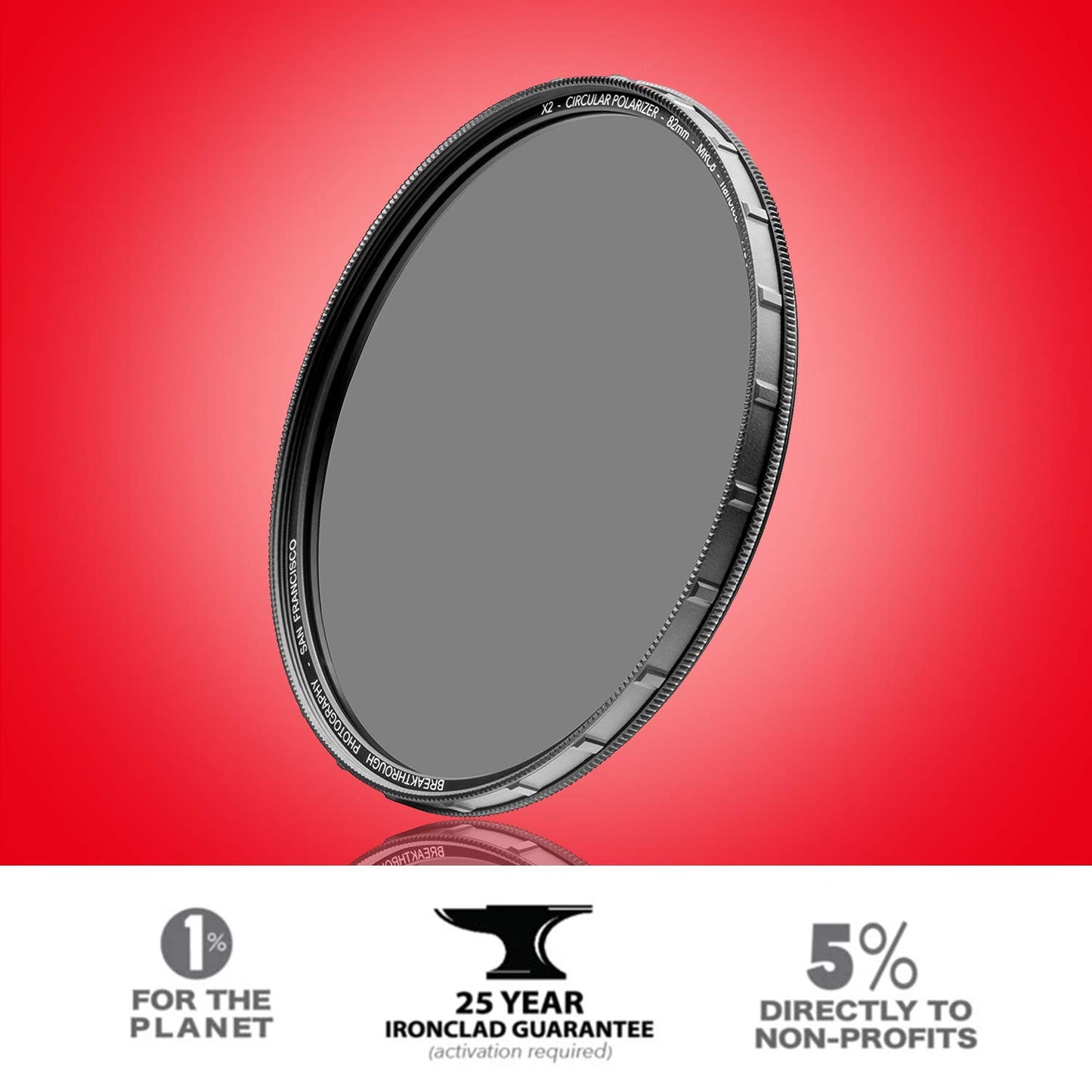 67mm X2 CPL Circular Polarizing Filter for Camera Lenses - AGC Optical Glass Polarizer Filter with Lens Cloth - MRC8 - Nanotec Coatings - Weather