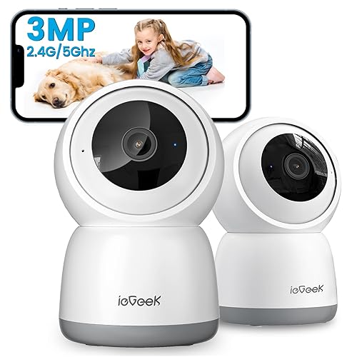 ieGeek Indoor Camera, 2K Cameras for Home Security, 5G Security Camera Indoor, 360° Pet/Dog/Baby Camera with Phone App, AI Tracking, 2-Way Audio