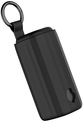 Geiomoo Silicone Cover for Skullcandy 360 ANC Case, Soft Flexible Scratch Resistant Protective with Carabiner (Black)