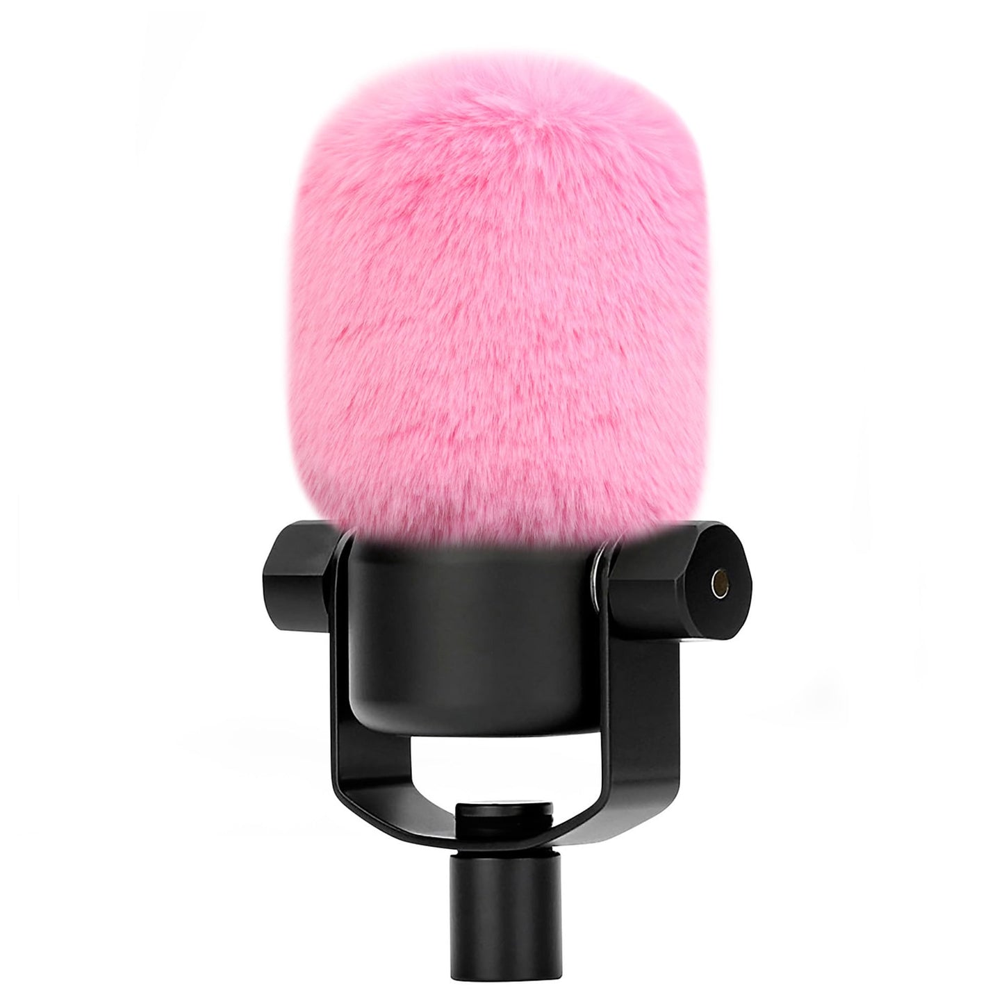 LEFXMOPHY PodMic Windscreen for Rode PodMic Microphone Replacement Pop filter, Pale Pink Furry Wind Muff Deadcat Cover
