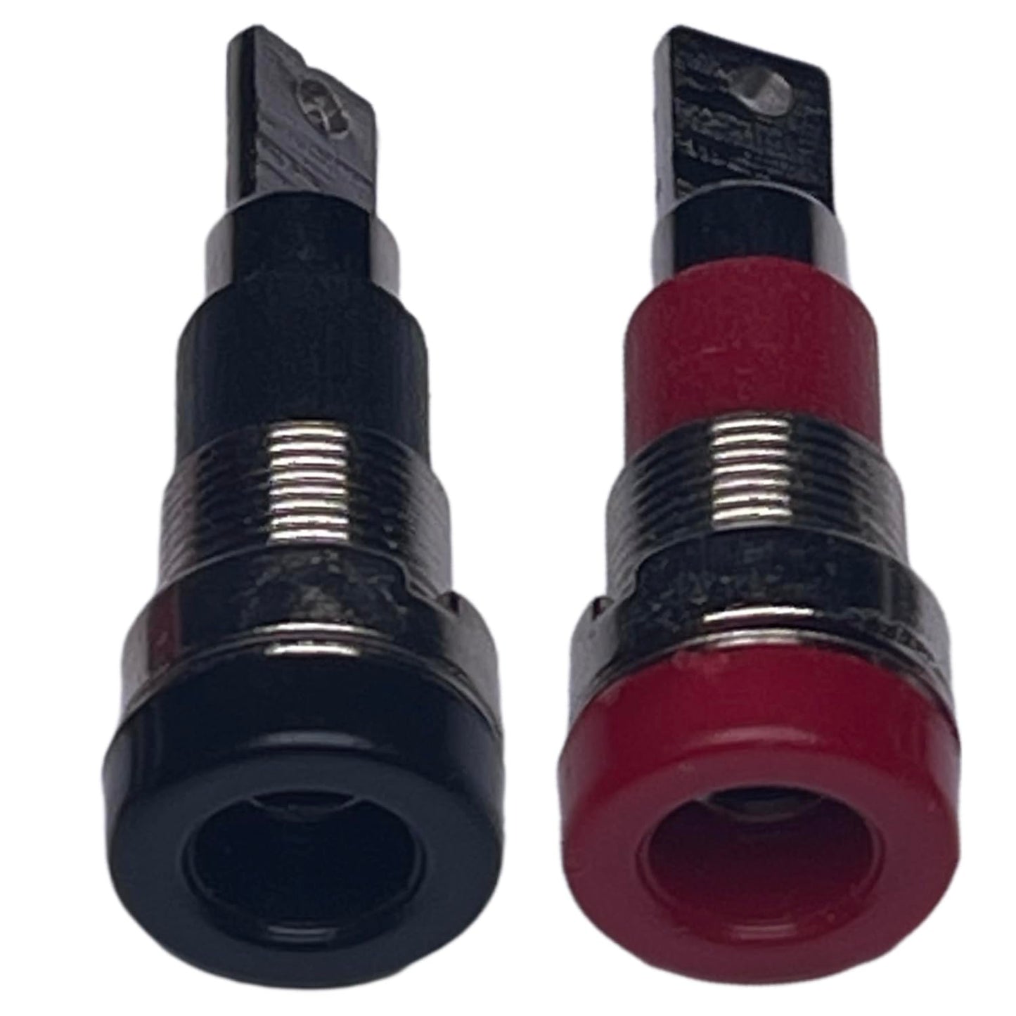 CESS Black and Red Banana Female Jack Socket - 4mm Banana Female Connector Panel/Chassis Mount Soldering Type (10 Pack)