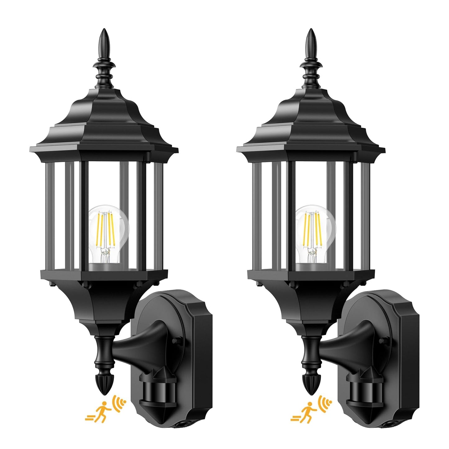 Redluck Motion Sensor Outdoor Lights, 2 Pack 16 inch Dusk to Dawn Outside Porch Lights, Waterproof Anti-Rust Aluminum Outdoor Wall Lights Exterior