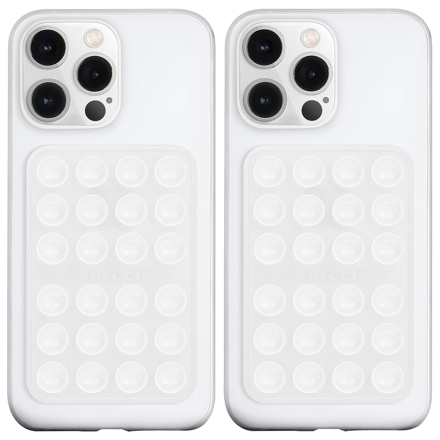 Anteel 2 Pack Silicone Suction Phone Case Adhesive Mount, Upgraded Thickened and Enhanced Suction Power Sticky Phone Grip, Hands-Free Sticky Phone