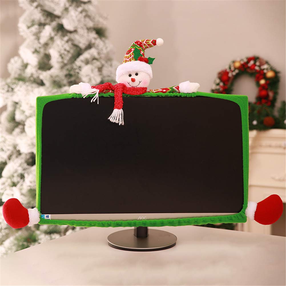 SUSHAFEN Monitor Border Cover for Home Office TV & Laptop Decoration-Snow Man