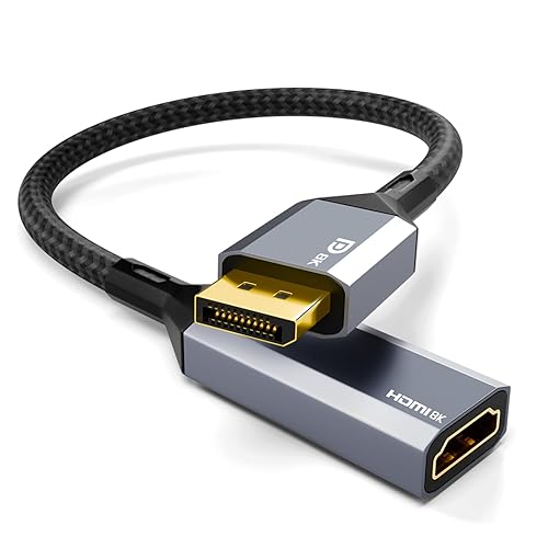 AGFINEST Active DisplayPort to HDMI Adapter, 8K@60Hz 4K@120Hz, DP 1.4 to HDMI 2.1 Converter, Unidirectional for Gaming PC, Laptop, GPU to Monitor, TV